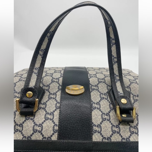 Authentic Gucci GG Plus PVC Navy Mini Boston Bag - Picture 10 of 17